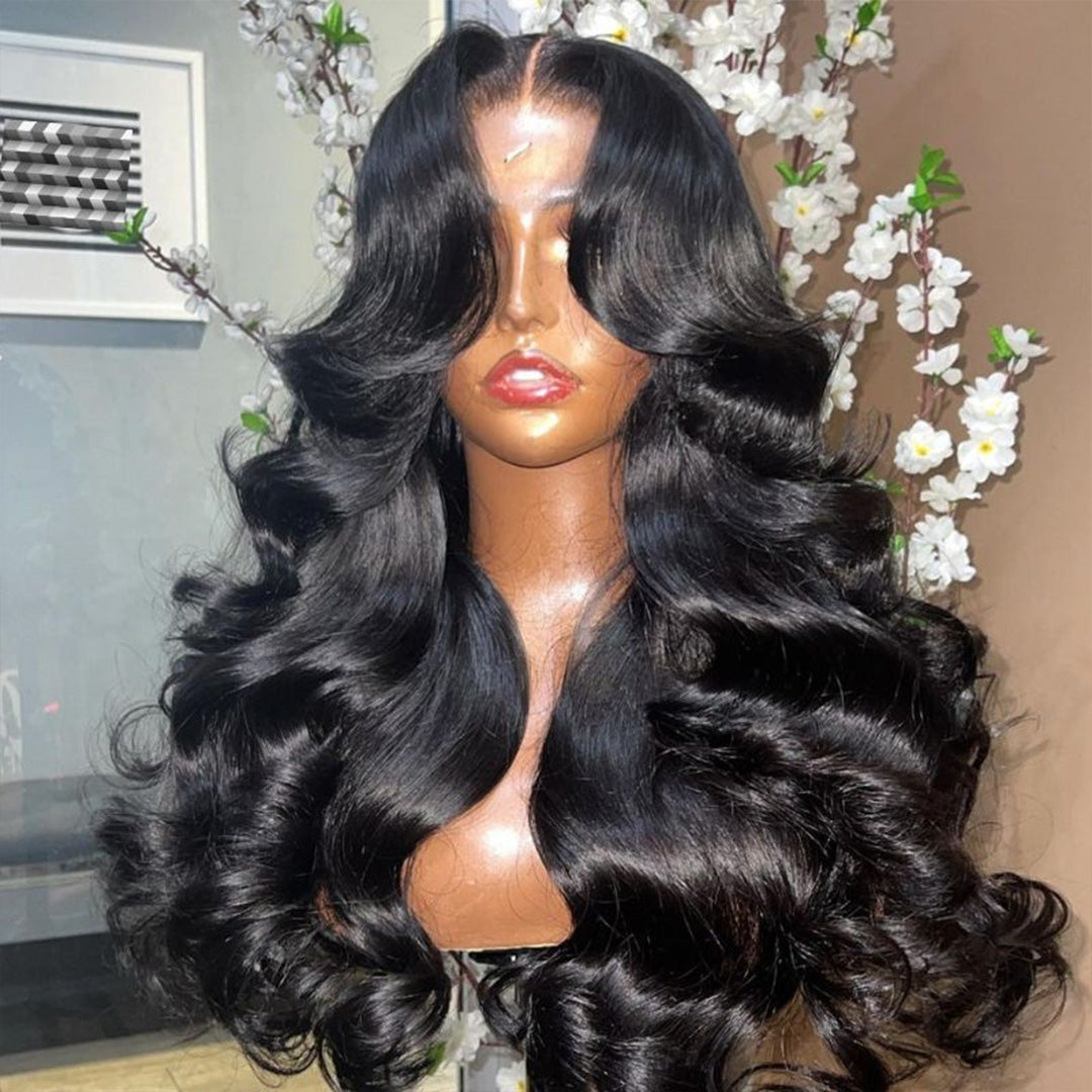 Face-Framing Curtain Bangs Pre-bleached Body Wave Glueless HD Lace Wig with Layers Ready To Go Wig