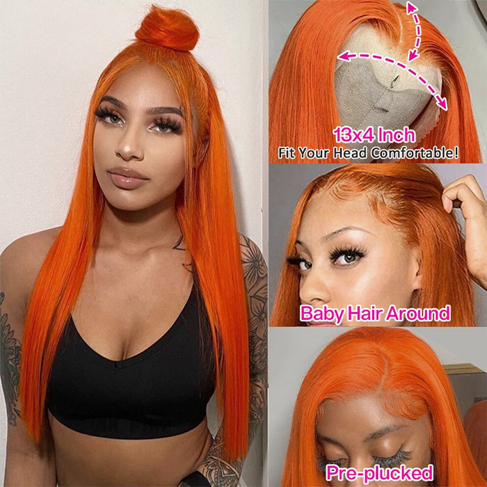 Ginger Lace Front Wig Straight & Body Wave 13*4 HD Lace Frontal Human Hair Wigs For Women