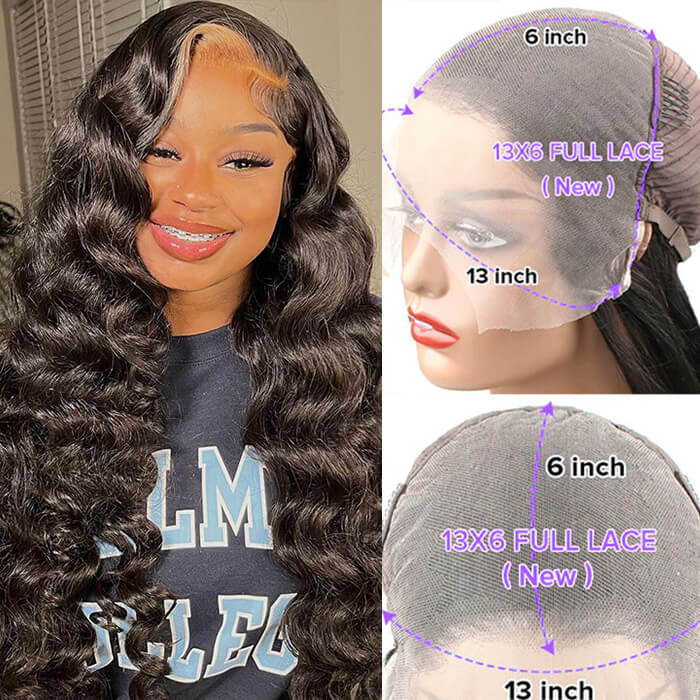 Bouncy Loose Wave 13x6 Full Invisible Hd Transparent Lace Front Wigs For Women