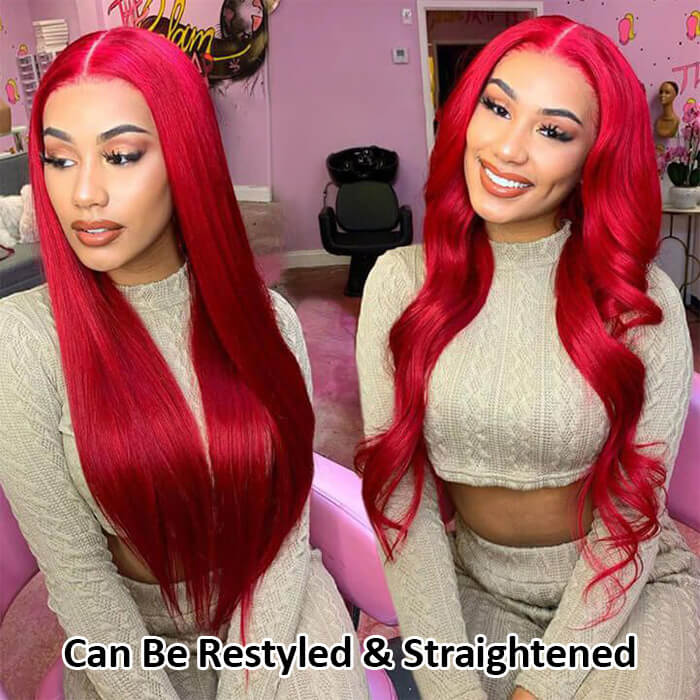 Red Lace Front Human Hair Wigs 13x4/13x6 Body Wave & Straight Wig Glueless Frontal Wig