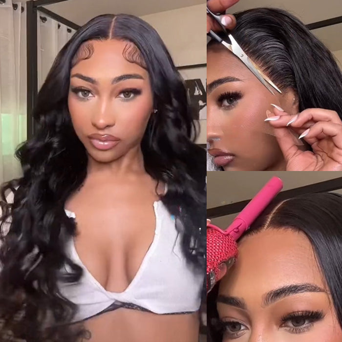 Body Wave 13*6 HD Lace Front Human Hair Wigs With Pre Plucked Hairline