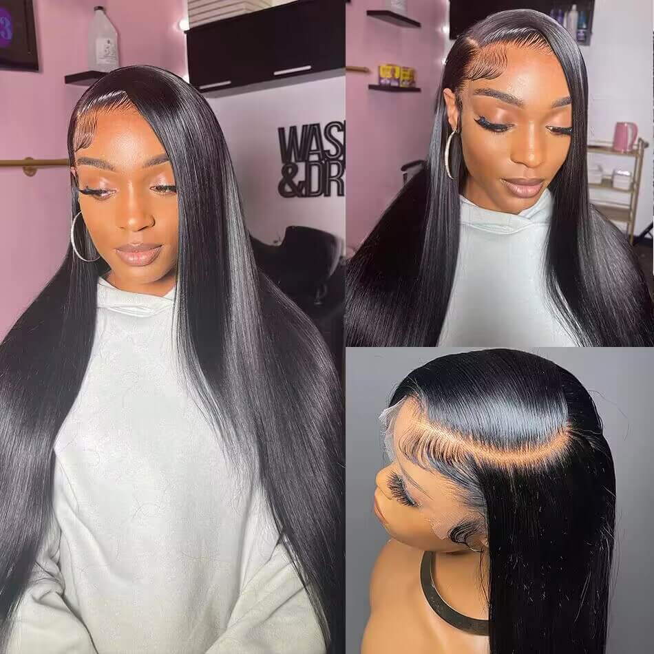 13x6 Full HD Lace Frontal Wig Straight Glueless Wig Human Hair Pre Plucked & Bleached Ready to Go