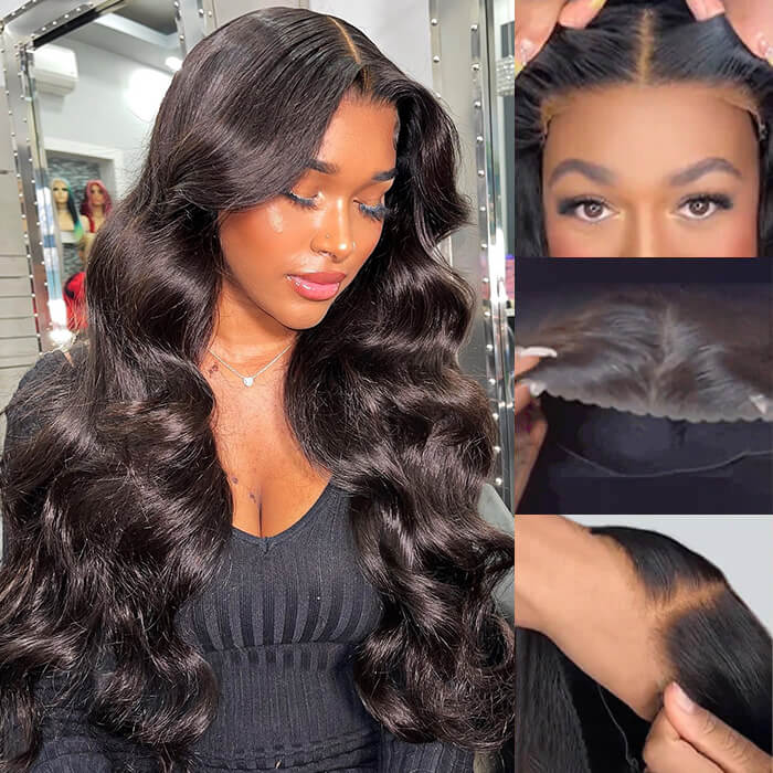 Bleached Knots | Upgrade 8x5 HD Pre Cut Lace Glueless Body Wave Lace Closure Wig Human Hair Ready & Go