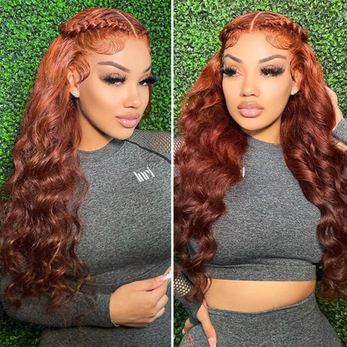 #33 Reddish Brown Color Upgrade 8*5 Pre Cut HD Lace Closure Wigs Glueless Ready & Go Wig