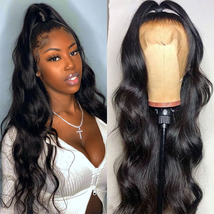 Hermosa Body Wave Invisible-String Snug Fit 360 Lace Frontal Wigs Pre Plucked Undetectable Lace Wigs