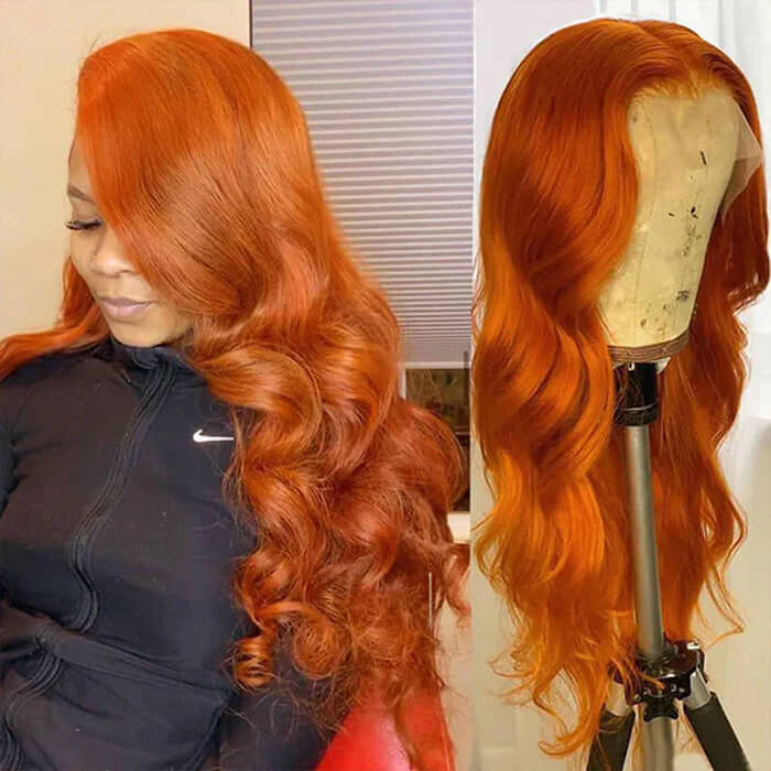 Orange Ginger  13X6 HD Lace Front Human Hair Wigs With Baby Hair Lace Wigs for Women