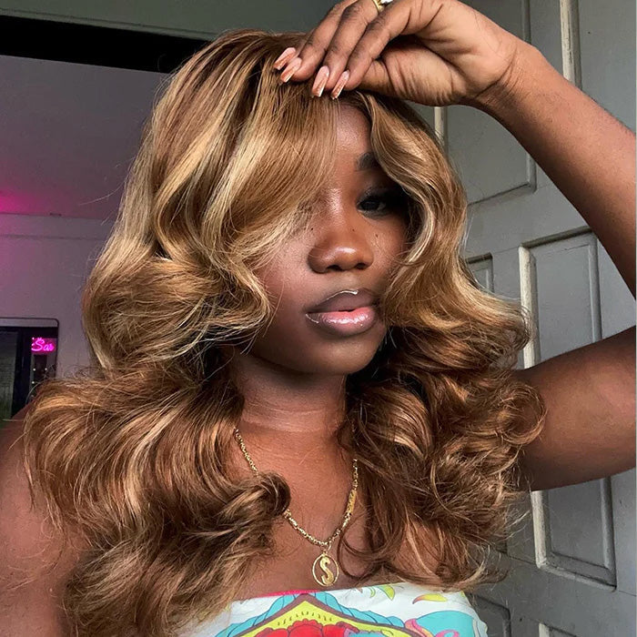 Face-Framing Curtain Bangs Pre-bleached Body Wave Glueless HD Lace Wig with Layers Ready To Go Wig