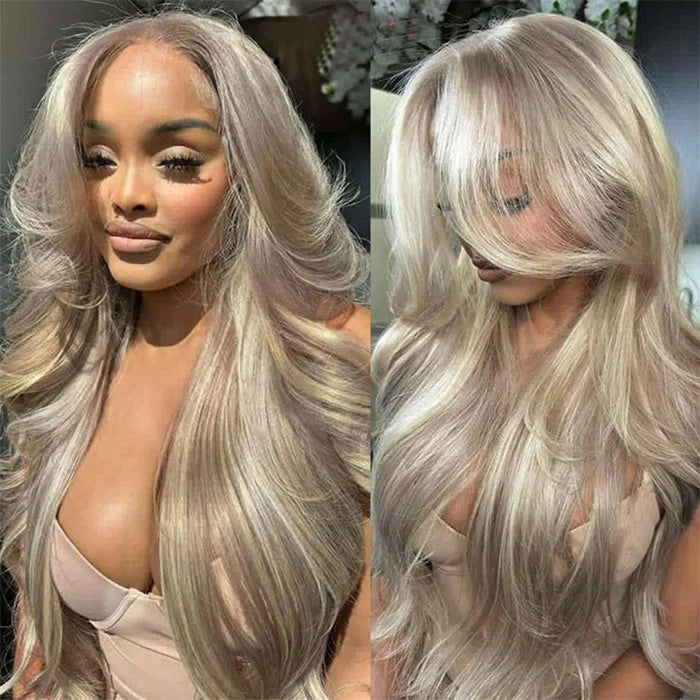 Face-Framing Curtain Bangs Pre-bleached Body Wave Glueless HD Lace Wig with Layers Ready To Go Wig