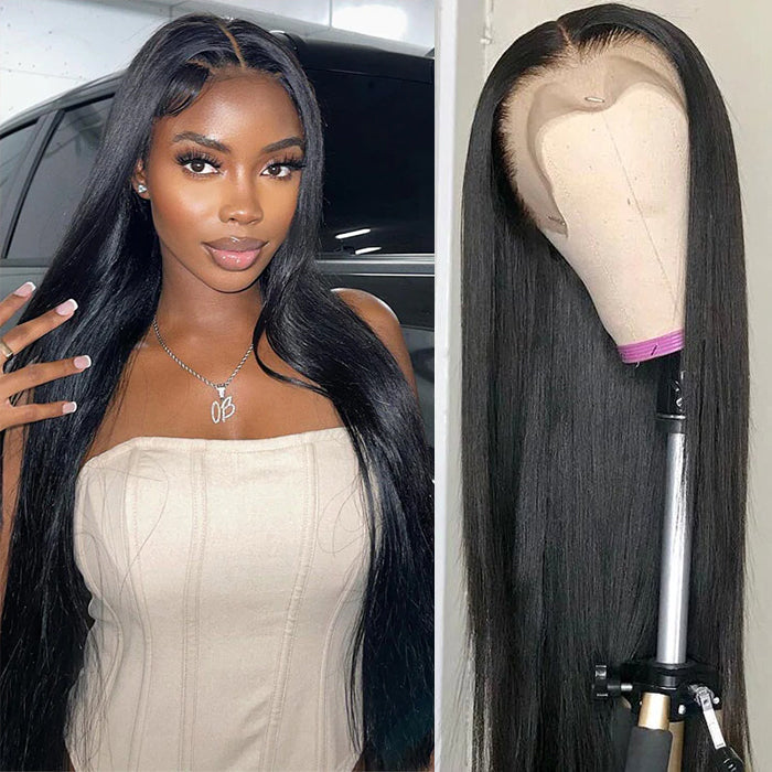 Silk Straight HD Lace Wigs Pre Plucked Hairline 180% Density