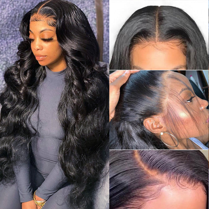 Body Wave 13*6 HD Lace Front Human Hair Wigs With Pre Plucked Hairline