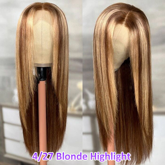 Layered Cut Straight Glueless Human Hair Wigs 8x5 HD Lace Frontal Wig 180% Density