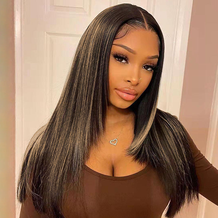 Layered Cut Straight Glueless Human Hair Wigs 8x5 HD Lace Frontal Wig 180% Density