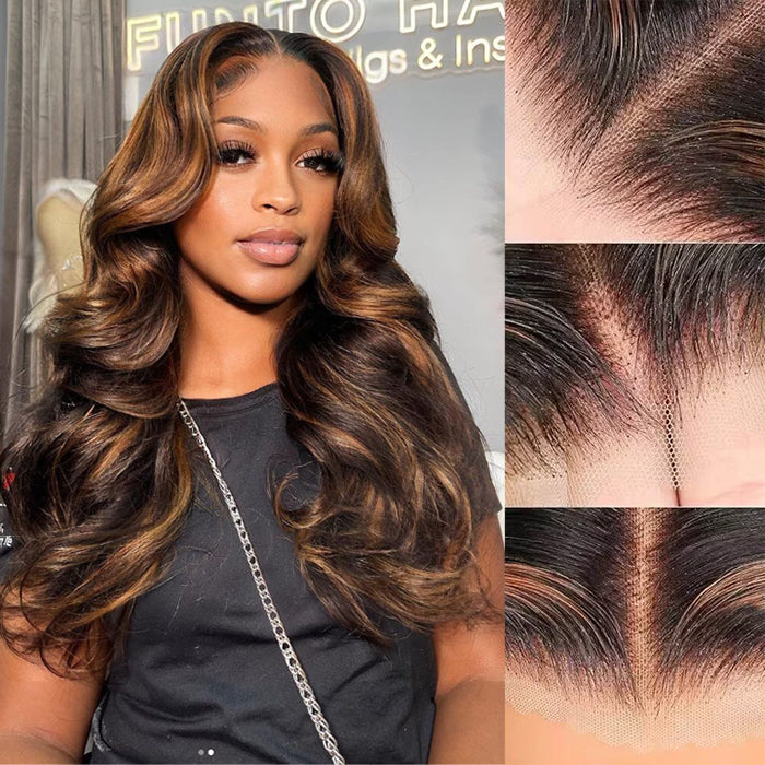 Glueless Ready & Go Wig Upgrade 8*5 Pre Cut HD Lace Closure Wigs #P1B/30 Balayage Highlight Color