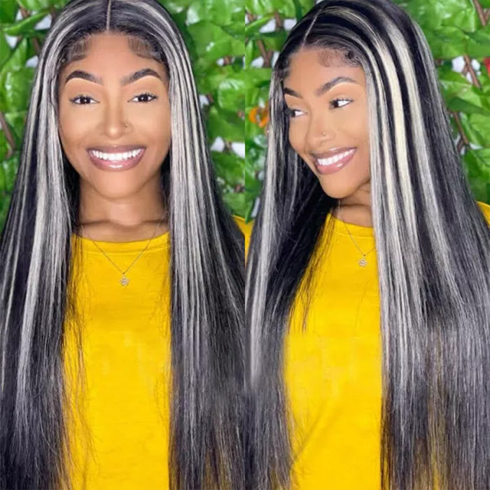 Straight Hair 1b/613 Highlight Lace Front Wigs 13*4/5*5 HD Lace Human Hair Wigs