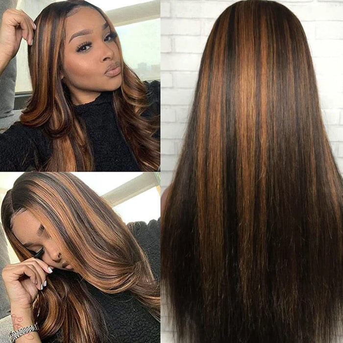 Glueless Ready & Go Wig Upgrade 8*5 Pre Cut HD Lace Closure Wigs #P1B/30 Balayage Highlight Color