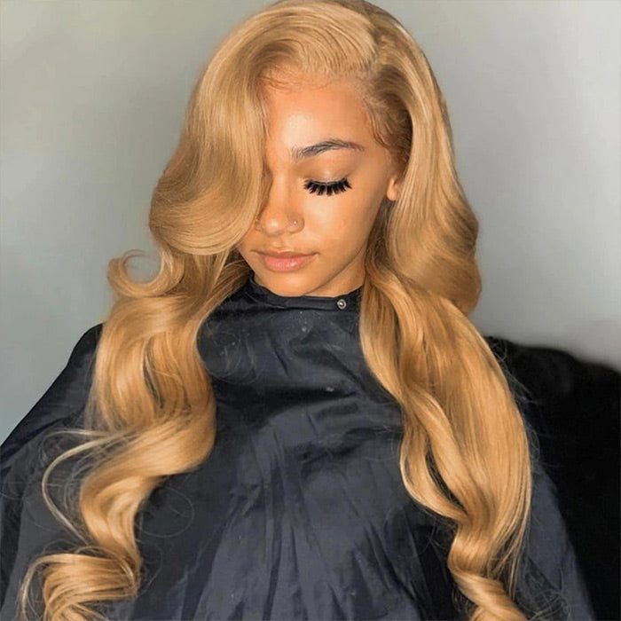 Body Wave #27 Colored HD Lace Human Hair Wigs For Women Honey Blonde 13*4 13*6 Lace Frontal Wigs