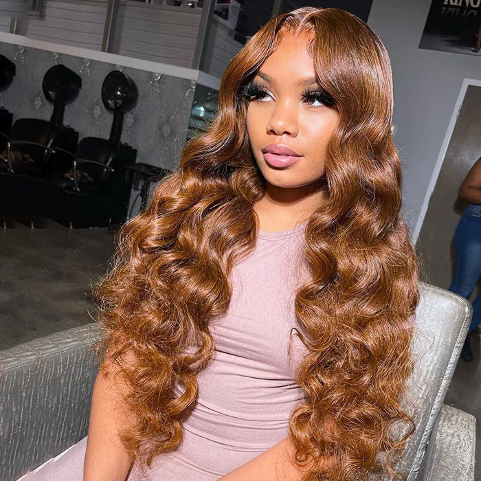 #30 Auburn Brown Hair Colored Human Hair Wigs Loose Wave 13x4 13x6 HD Lace Frontal Wigs