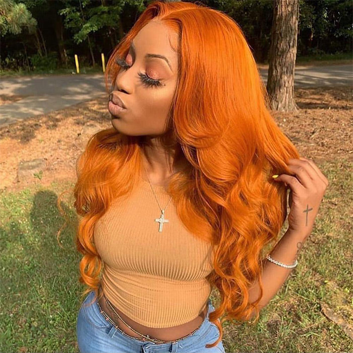 Orange Ginger  13X6 HD Lace Front Human Hair Wigs With Baby Hair Lace Wigs for Women