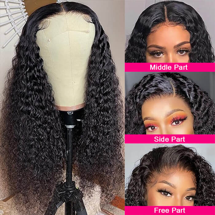 Curly Hair 5x5 HD Lace Closure Wig 100% Virgin Human Hair Wigs Pre Plucked Hairline Glueless Wig