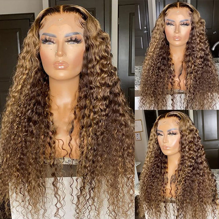 Highlight Deep Wave Frontal Wig 13*4 13*6 Glueless HD Lace Wigs with Pre Plucked Hairline