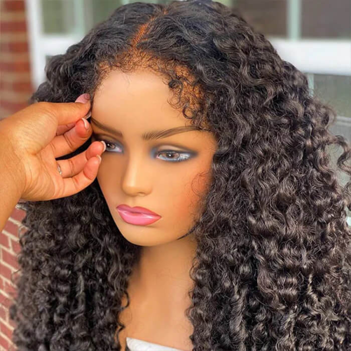 4C Edges Hairline Wig Deep Wave 5x5/13x4 HD Lace Front Wigs Human Hair With Curly Baby Hair Realistic Hairline