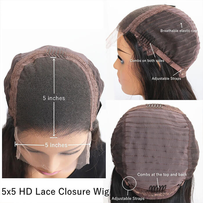 #4 Chocolate Brown Short Straight Bob 4x4/5x5 Lace Closure Wig Human Virgin Hair 150% Density