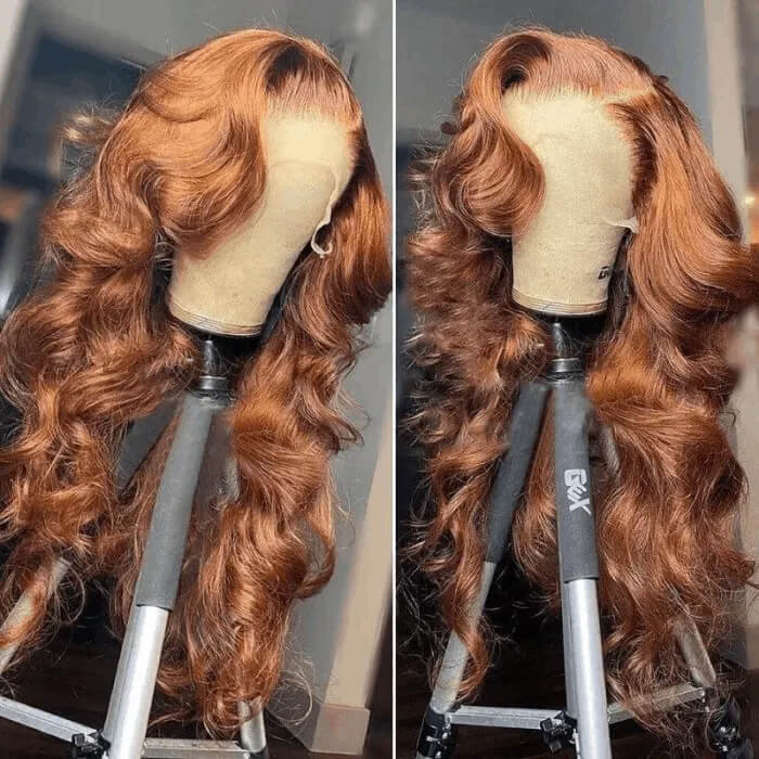 #30 Chestnut Brown Lace Front Wigs Body Wave Human Hair Fall Color Wigs For  Women