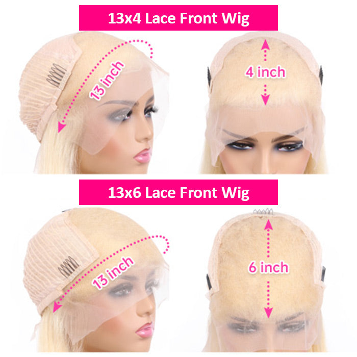 613 Blonde 13x6 HD Lace Front Human Hair Wigs Pre Plucked Straight Human Hair