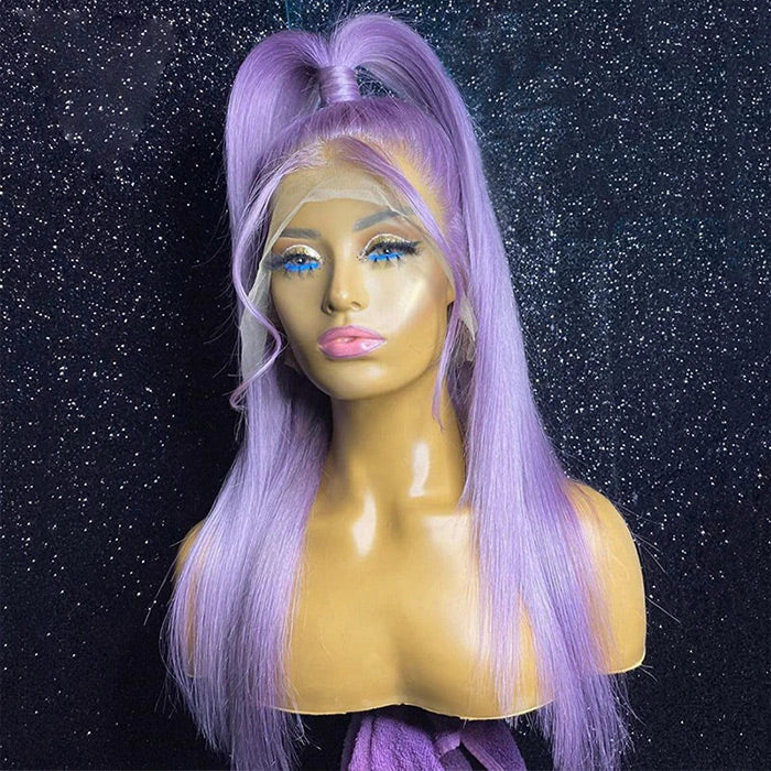 13x4 Purple Color 13x4 HD Lace Front Human Hair Wigs with Baby HairGlueless Lace wig