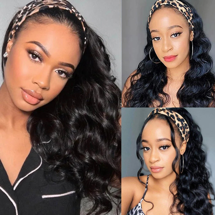 Body Wave Headband Wigs Human Hair Wigs With Various Headbands