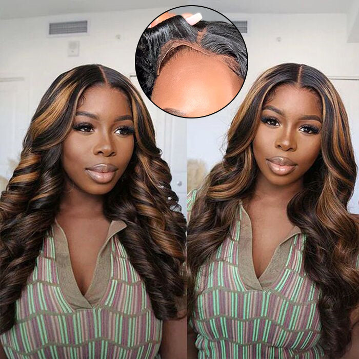 Glueless Ready & Go Wig Upgrade 8*5 Pre Cut HD Lace Closure Wigs #P1B/30 Balayage Highlight Color