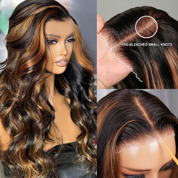 Balayage Highlight P1B/30 Body Wave 5x5 13x4 HD Undetectable Lace Front Wigs 100% Human Hair