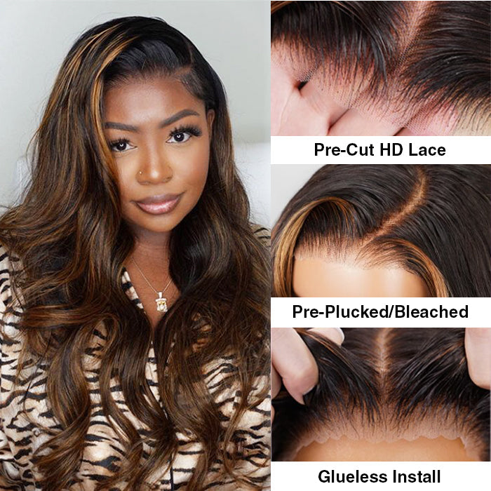 Balayage Highlight P1B/30 Body Wave 5x5 13x4 HD Undetectable Lace Front Wigs 100% Human Hair