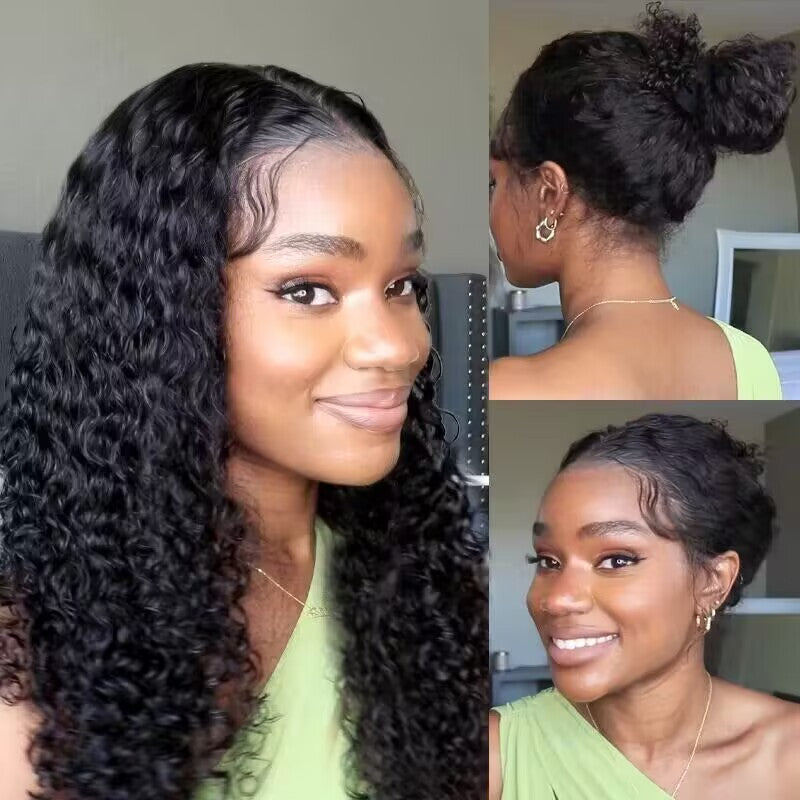 Upgrade Invisi-String Snug Fit 360 HD Lace Frontal Curly Glueless Human Hair Wig