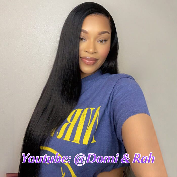 13x6 Full HD Lace Frontal Wig Straight Glueless Wig Human Hair Pre Plucked & Bleached Ready to Go