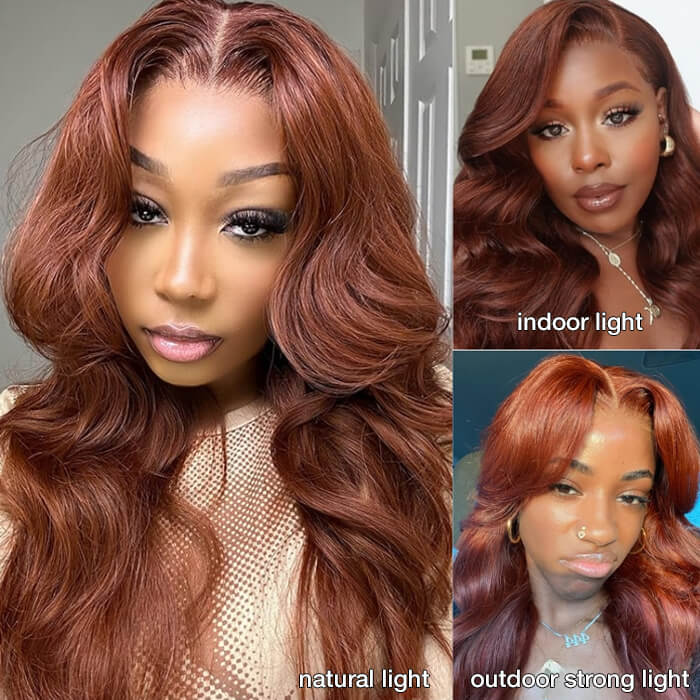 Reddish Brown 13x4 Lace Frontal & 8x5 Closure Wig Put On and Go Glueless Wig Human Hair