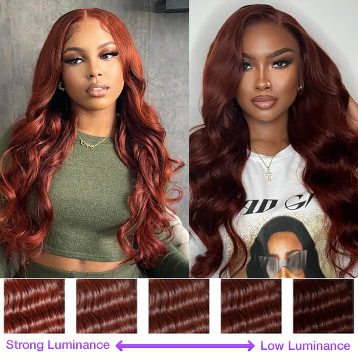 Reddish Brown 13x4 Lace Frontal & 8x5 Closure Wig Put On and Go Glueless Wig Human Hair