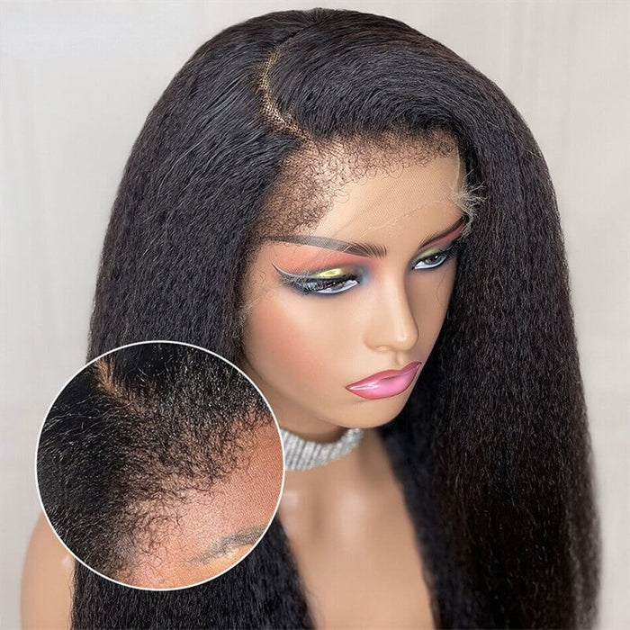 4C Edges Hairline Wig 13x4 HD Lace Front Wigs Human Hair With Curly Baby Hair Realistic Hairline