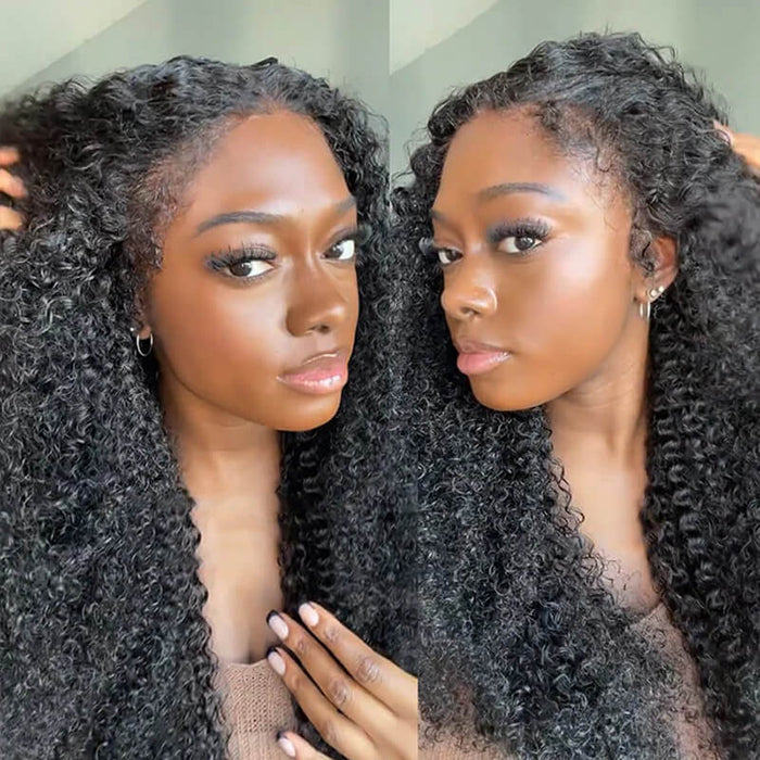 4C Edges Hairline Wig 13x4 HD Lace Front Wigs Human Hair With Curly Baby Hair Realistic Hairline