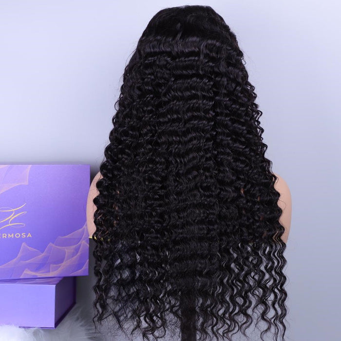 Deep Wave Ready Go Glueless Wigs 8x5 HD Lace Pre Cut Lace Closure Wigs