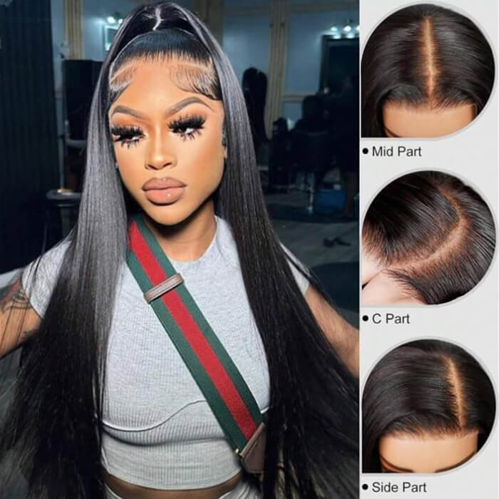 Glueless Straight Wig 8x5 Closure HD Lace 100% Human Hair Wigs With Invisible Bleached Small Knots