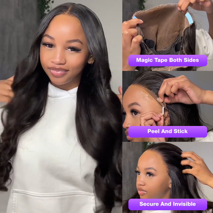 Glueless 13x6 Pre-Cut Lace Frontal Wigs Super Secure 3D Body Wave Wig Real Ear To Ear Pre-All Wig