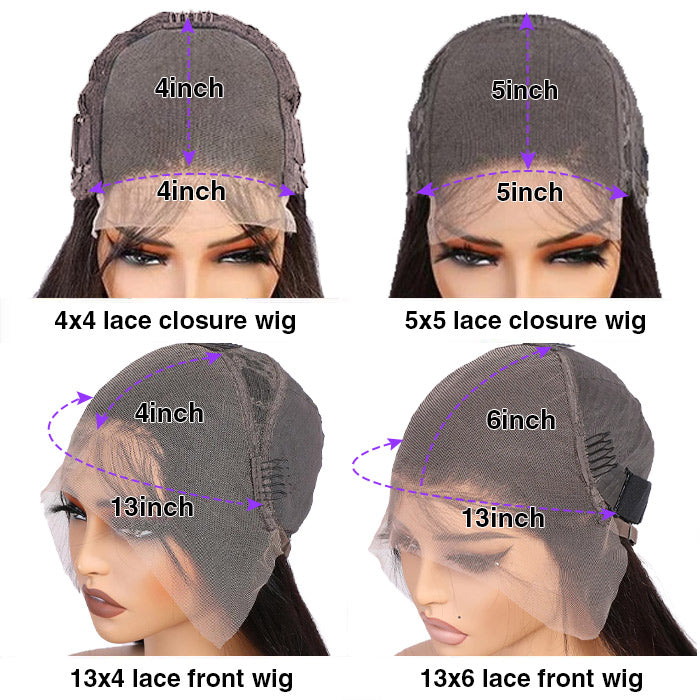 Highlight Orange Brown Lace Front Human Hair Wigs Pre Plucked 13x4 HD Lace Front Wigs For Women