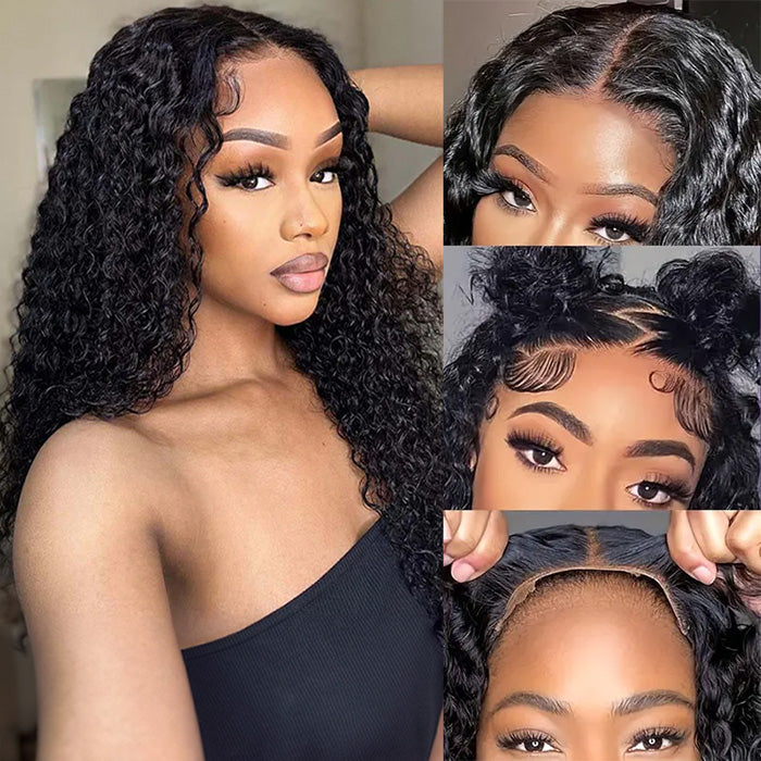 Ready & Go Glueless Wigs 8x5 Pre Cut Lace Closure Curly Human Hair Wigs