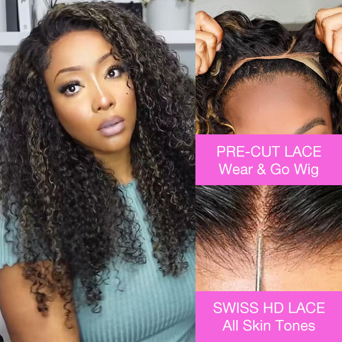 4C Curly Edges Hairline Glueless Curly Lace Front Human Hair Wig With Super Natural Hairline