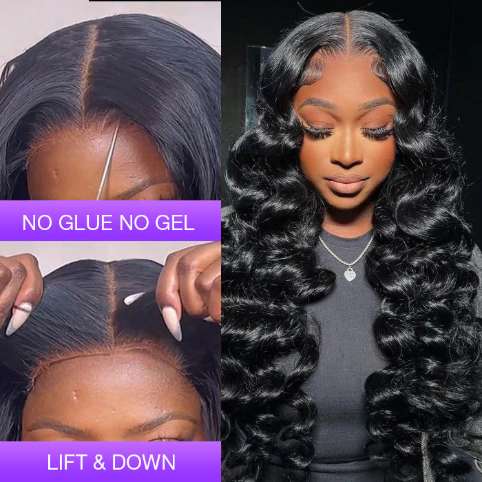 Glueless Ready And Go Wigs Loose Wave Lace Closure Wigs With Pre Cut Lace Hairline