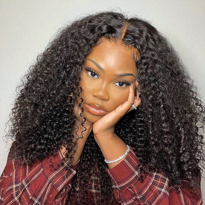 250% Density Popping Curly HD Lace Front Wigs Pre bleached Glueless Ready To Go Human Hair Wigs