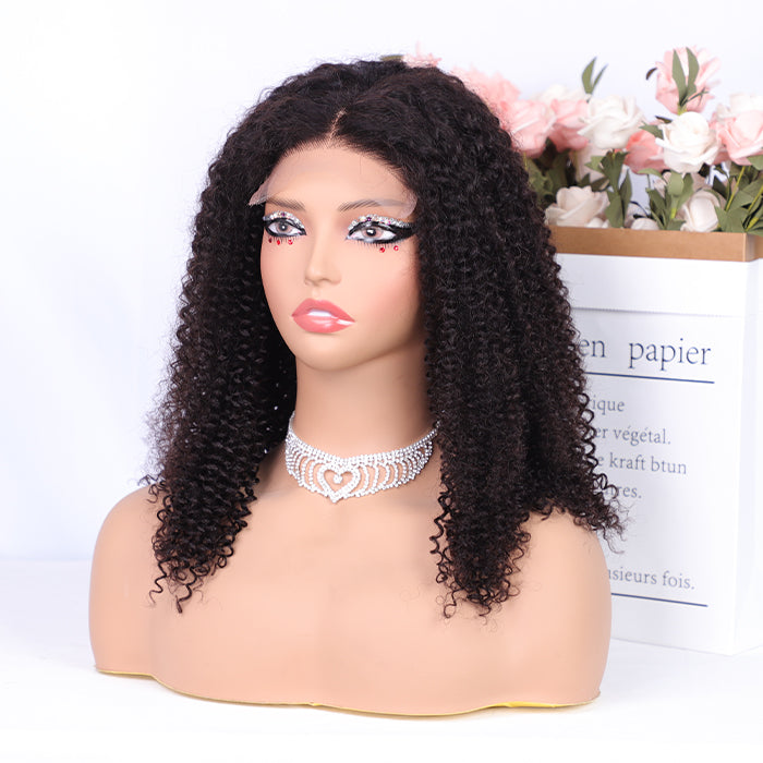 250% Density Popping Curly HD Lace Front Wigs Pre bleached Glueless Ready To Go Human Hair Wigs