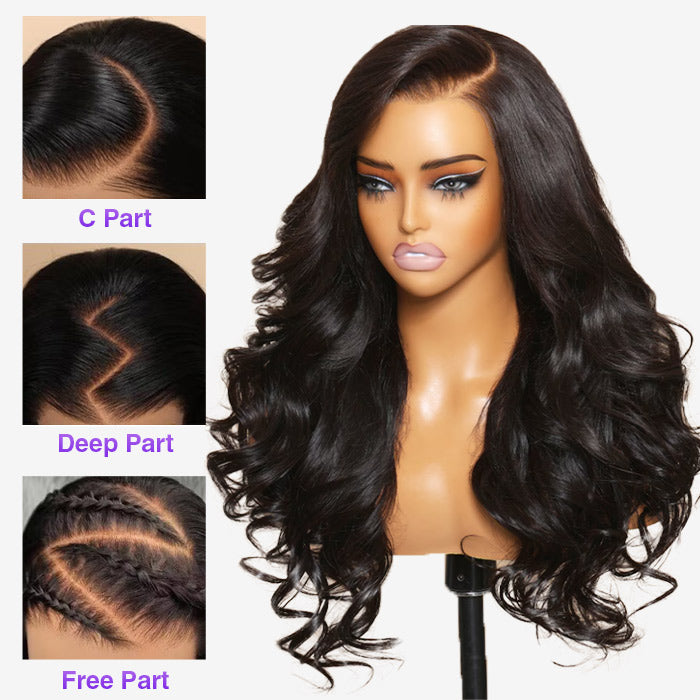 Glueless 13x6 Pre-Cut Lace Frontal Wigs Super Secure 3D Body Wave Wig Real Ear To Ear Pre-All Wig