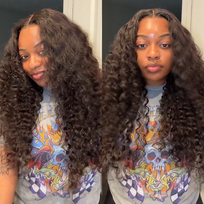 Pre-Knotless Glueless Wig Deep Wave 8x5 Closure HD Lace 100% Human Hair Wig Ready to Go